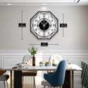 Large Wall Clocks for Living Room Decor Modern Silent Wall Clock for Home House Kitchen Bedroom Decorative Big Wall Clock Non Ticking Battery Operated Quartz for Bathroom Outdoor Indoor 17 in