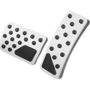 X AUTOHAUX 1 Set Brake Pedal Pad Gas Accelerator Pedal Cover for Jeep Grand Cherokee for Dodge Durango 2011-2021 Silver Tone