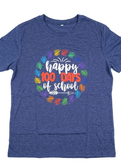 Rwabing 100 Days of School Shirts for Women 100th Day of School T-Shirt Teacher Tee Tops, Size Large