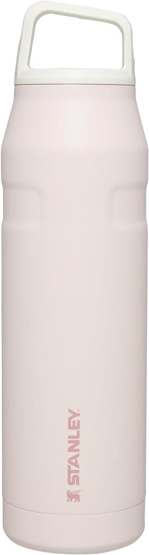 Stanley IceFlow Cap and Carry Water Bottle, Wide Mouth Twist Lid, Lightweight & Leakproof for Travel & Sports, Insulated Stainless Steel, BPA-Free (Rose Quartz Glimmer)