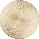 Snowkingdom Gold Placemats Set of 18, 15 Inch Round Vinyl Metallic Place mats, Golden Washable Easy Clean Wipeable Non Slip Stain Resistant Kitchen Dining Table Mats for Halloween Party Decoration