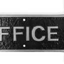 Montague Metal Products 6" x 15.5" Right Arrow Office Statement Plaque Sign - Black/Silver