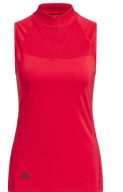 Adidas Women's Ultimate365 Zip Mock Sleeveless Polo Shirt, X-Small