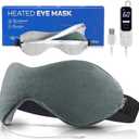 Ezona Heated Eye Mask, Warm Eye Compress Mask for Dry Eyes, USB Electric Eye Heating Pad with Temperature & Timer Control, Dry Eye Mask for Blepharitis, Sinus Migraine (Gray)