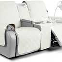 VANSOFY Loveseat Recliner Cover with Console 100% Waterproof Sofa Slipcovers Non-Slip Reclining Couch Cover Split Sofa Covers Furniture Protector for Pets, Dogs(Off White) (2 Seater+Console)