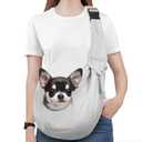 Pawaboo Small Dog Sling Carrier, Reversible Hands Free Dog Sling Carrier for Small Dogs and Cats, Puppy Sling Carrier with Adjustable Strap Buckle & Safety Harness, Puppy Essentials, Grey