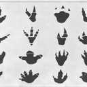Bath Mat Rugs Bathroom Floor Mat, Black Dinosaur Footprints Anatomy, Non Slip Washable Bathroom Decor Bath Rug, 20"x30"