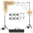 VEVOR Backdrop Stand, 8.5 x 10 ft Adjustable Photo Backdrop Stand Kit, Portable Background with 2 Tripods, Heavy Duty Projector Screen, for Wedding, Photo Video Studio & Party