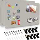 2Pack Magnetic Board,17.5" x 11.4" Magnet Bulletin Board to Display Magnetic Notes, Poetry, Photos, Suitable for Wall, Refrigerator, Cabinet etc, Come with 8 Pcs Dual Lock Tape and Screws (Gray)