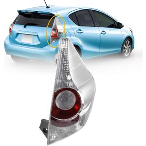 Dasbecan Right Tail Light Compatible with 2012 2013 2014 Toyota Prius C Taillight Lens Cover w/o Bulbs Replaces # 81551-52A80