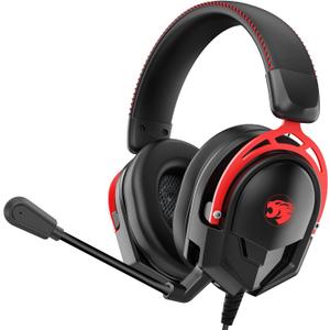 IMYB A88 Gaming Headset with Mic for Ps5, Pc, Xbox One Series X/s, Ps4, Switch, Stereo Wired Noise Cancelling Headphones with Microphone for Computer, Laptop, Mac, Nintendo, Games (Red)