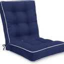 Favoyard Rocking Chair Cushion Set, Indoor & Outdoor Rocker Cushions, Water Resistant Seat Cushion Set for Patio Furniture 3-Year Color Fastness Chair Pads with Ties, Blue (Rocking Chair Cushion(2 Pieces))