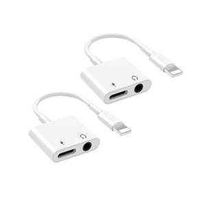 6 Pack Apple MFi Certified Lightning to 3.5mm Headphone Jack Adapter for iPhone Dongle 2 in 1 Charger and Aux Audio Splitter Adapter Compatible with iPhone 14 13 12 11 XS XR 8 White