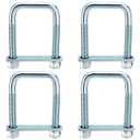 4 Pack Square U Bolt for 3 Inch Wide Leaf Spring, Galvanized Steel U Bolt Brackets with Plates, 5" Long x 3-1/8" Wide x 5/8" Diameter, Fit for Truck, Trailer and Boat