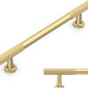 Amerdeco 10 Pack Brushed Gold Cabinet Pulls 5 Inch(128MM) Hole Centers Kitchen Cabinet Handles Hardware Kitchen Handles for Cabinets Cupboard Handles Drawer Pulls ZH0071