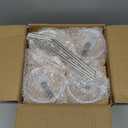 13 OZ Glass Cups with Lids and Straws, Iced Coffee Cups with Lids, Clear Ribbed Glassware for Coffee Smoothie Cocktail Ice Tea, Glass Tumbler with Straw and Lid, Set of 4