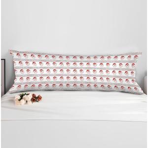 BNHJKFQZ Red Striped Santa 20x54 Body Pillow Cover with Zipper,Merry Christmas Decor,Coquette Preppy Pink Bow Xmas Striped Decorative Long Hug Pillow Cases for Bed Couch