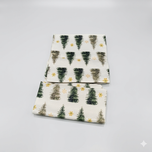 Ancordivo Christmas Tree Pillow Covers 18x18 Inch Set of 2 Green Xmas Trees Snowflake Outdoor Throw Pillows Winter Holiday Neutral Vintage Pillowcases for Couch Home Decor