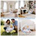 Portable Baby Bouncer Seat with 8 Melodies, 3 Vibration Levels & Adjustable Volume, Foldable Infant Bouncer Rocker with Safety Harness for Baby 0-6 Months, Indoor & Outdoor Use BR2401
