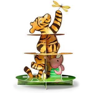 Winnie Themed Cupcake Stand - 3 Tier Winnie Cupcake Stand Holder Cupcake Tower Winnie Cardboard Dessert Holder for Baby Shower Decorations Winnie Cupcake Display Stand for Birthday Party Supply