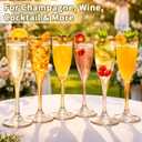 24 Pack Gold Rim Plastic Champagne Flutes Bulk, 6.5 OZ Clear Plastic Champagne Flutes Disposable, Elegant Shatterproof Glasses Perfect for Weddings, Parties, Picnics, Wine and Cocktails