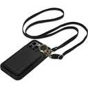 Case for iPhone 14 Pro 6.1'', Detachable Crossbody Case Wallet with RFID Blocking Card Holder, 360?Ring Stand, Folio Leather Phone Cover Shoulder Lanyard Strap Lady for iPhone 14 Pro 5G, Black