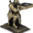 King's Guard Leader Cloak Warrior Knight Watch Display Stand, Ornament Knight Statue Compatible for Apple Watch, Watch Holder Decoration Storage Rack for Jewelry Bracelet Home Office Store (Bronze)