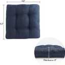 HFCNMY Bar Stool Cushions Square, 2 Pack Thick Square Seat Cushion Bar Stool Covers Kitchen Dining Chair Pads Padding with Ties Removable 12 in Black