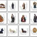 Traditional Christmas Nativity Scene Set with Stable, 12 Piece Resin Figurine Collection, Holiday Religious Decor (3.3inch)