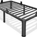 18 Inch Twin Bed Frame Metal Platform with Round Corner Legs,3500 LBS Heavy Duty Steel Slats Support,Headboard Compatible,No Box Spring Needed,Easy Assembly,Mattress Retainer,Underbed Storage