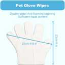 Pet Cleaning Glove Wipes for Dogs & Cats, Cleaning and Deodorizing Disposable Bathing Wipes for Fur, Paws and Butt,Rinse Free for Grooming and Travel, Hypoallergenic Unscented, 6 PCS