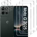 2 Pack Moto G 2025 Screen Protector [6.7 inch] + 3 Pack Camera Lens Protector, Anti Scratch Bubble Free, Easy Installation