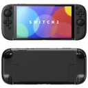 PlayVital Protective Case for Nintendo Switch 2 with Extra Stand & Thumb Grip Caps | Split Design, Dockable Hard Shell Cover for Nintendo Switch 2 | Solid Color Series, Black