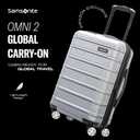 Samsonite Omni 2 Global Carry-On Spinner Luggage - Compact Size For International Travel - Airline-Approved - Features Expandable Polycarbonate Shell, 360 Wheels, USB Power Hub - Lagoon Blue