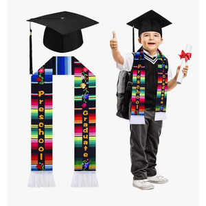 Ramede Mexican Kids Graduation Cap Stole Set Class of 2025 Mexican Sash Hat with Tassel for Graduation Days Gift