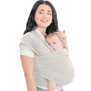 KeaBabies Baby Wrap Carrier - All in 1 Original Baby Carrier Newborn to Toddler Sling, Easy to Wear, Hands Free Bonding, Lightweight, Breathable Infant Wraps (Rhino Gray) (One Size (Pack of 1))