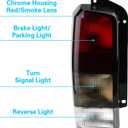Fits for Rear Brake Tail Light Lens and Housing Assembly Red/Black Smoke Replacement for Jeep 1997-2001 Cherokee [ CH2800128 4897399AA ] Right and left