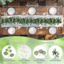 N&T NIETING 2 Pack Artificial Eucalyptus Garland with Flowers, Faux Greenery Garland Decor 6FT Eucalyptus Vines, Fake Hanging Vines Summer Garlands for Mantle Wedding Backdrop Mothers Day Decorations
