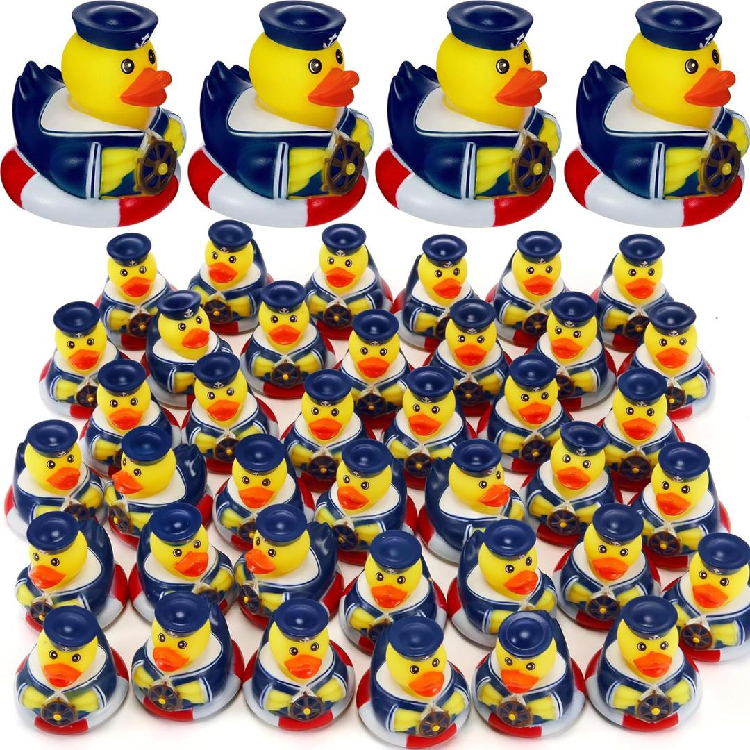 Jerify 48 Pcs Cruise Ships Rubber Ducks 2 Inch Nautical Sailing Rubber Cruise Ship Ducks Bulk for Party Gift Classroom Bath Carnival Pool