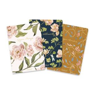 GraceLaced Lined Notebooks, Set of 3, Rejoice, Pray, Give