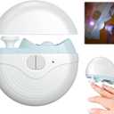 3 Speeds Strong Power Automatic Nails Clipper with Polisher, LED Light, Rechargeable Clippers for Thick Toenails Fingernails White