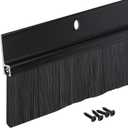 Brush Sweep Door Sweep with Black 1 1/2" Brush (Black, 3 FT)