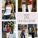 Avidlove Women's Strapless Tube Top Double Lined & Non-Slip Y2K Backless Bandeau Tops for Summer Going Out Tank Top (Black, Large)