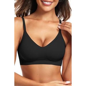 Vertvie Womens Seamless Bra No Underwire Comfort Push Up Bras Buttery Soft Wireless Bralette Full Coverage Sport Everyday Bra Size S