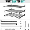 EVERHANGER Wall Mount Garage Storage Shelves, 33in x 24in Heavy Duty Shelf Organizer for Storage Bins, Power Tools, Holds 525lbs, 3 Pack Black