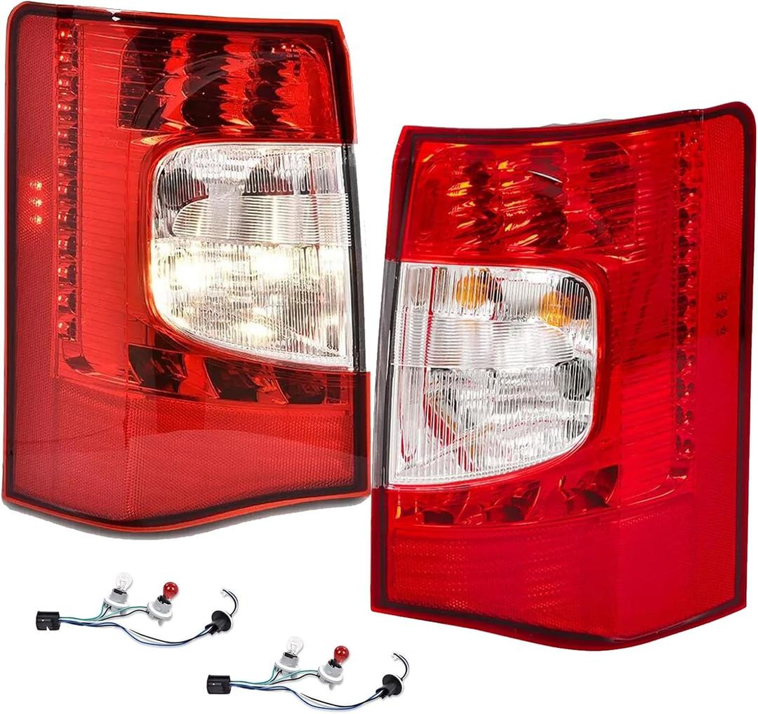 LED Halogen Tail Lights Compatible with 2011 2012 2013 2014 2015 2016 Town & Country Driver and Passenger Side Taillights Brake Signal Assembly, CH2801198 CH2800198