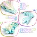 3D Printed Dragon Easter Basket Stuffers - Blue Rainbow - 12" Flexible Crystal Dragon with Egg, Unique Easter Decor, Cool Fidget Toy, Birthday Gift, Desk Pet Figure