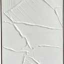 Colleen Karis Designs Large Framed Abstract Canvas Wall Art, All White Textured 30x40 Inches Modern Minimalist Wall Decor for Living Room, Bedroom, or Office, Ready to Hang