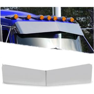 ALMULOO Drop Visor 13" x 10"for Peterbilt 377 378 379 335 386 388 389 Flat Top & Ultra Cab, 304 Stainless Steel Sun Shade Visor