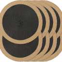 Noctiflorous Round Braided Placemats Set of 8 Table Mats 15 Inches Washable Heat Resistant for Dining Table Non-Slip Indoor Outdoor Place Mats for Thanksgiving Christmas Easter(Black Wide Edge 8)